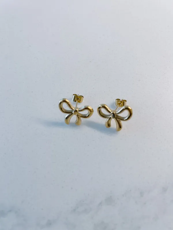 Bow Gold Plated Studs sold by Ang Hill