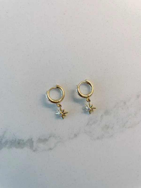 Droplet Star Gold Plated Hoops sold by Ang Hill
