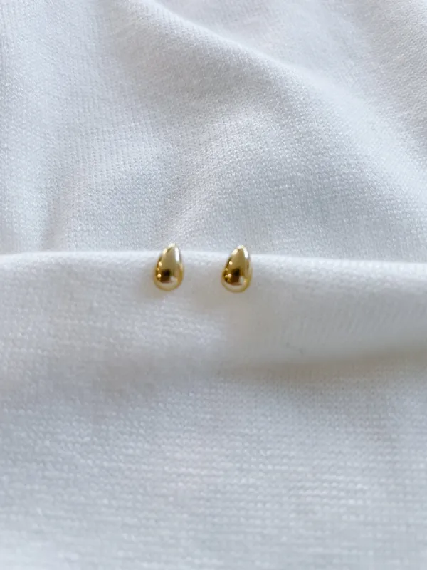 Water Droplet Gold Plated Studs sold by Ang Hill