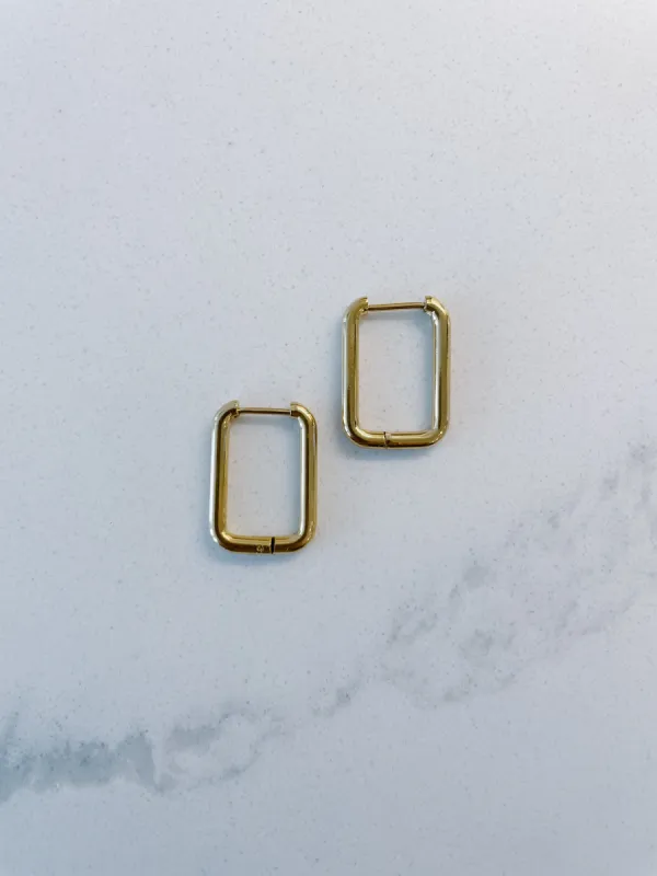 Square Gold Plated Hoops sold by Ang Hill