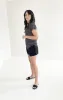 Bennie Bamboo V-neck T-shirt in Stripes sold by Ang Hill