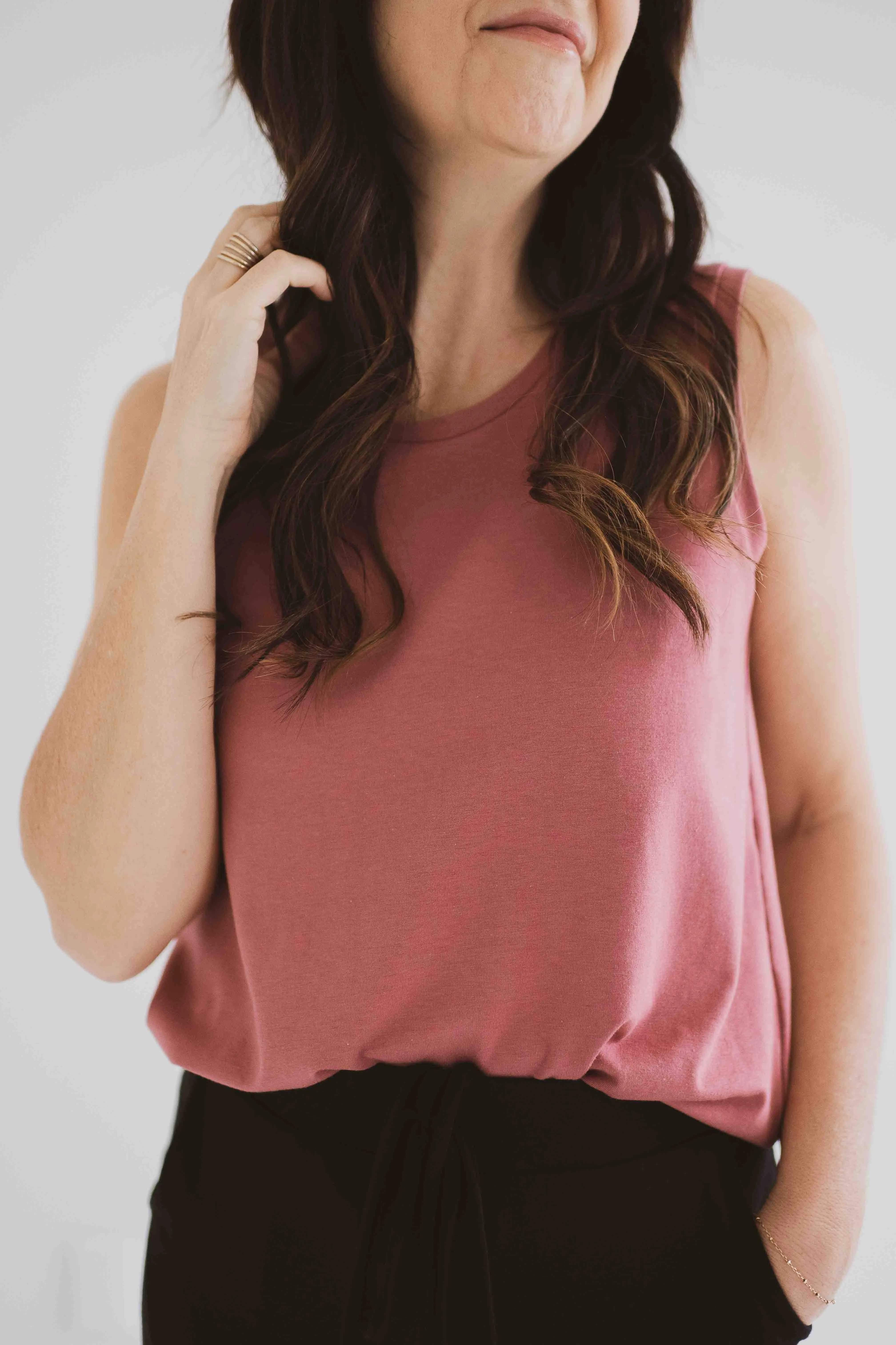 Riviera Tank Top in Rosewood sold by Ang Hill