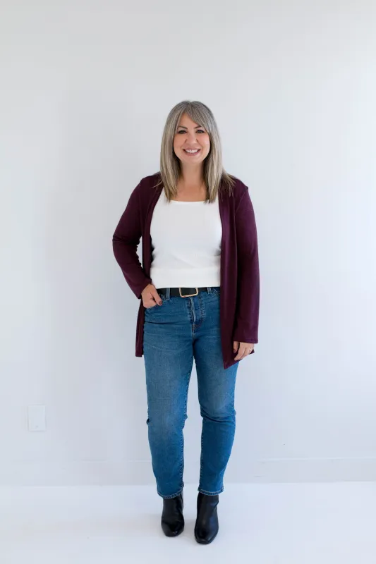 [PRE-ORDER] Carolina Cardigan in Merlot sold by Ang Hill