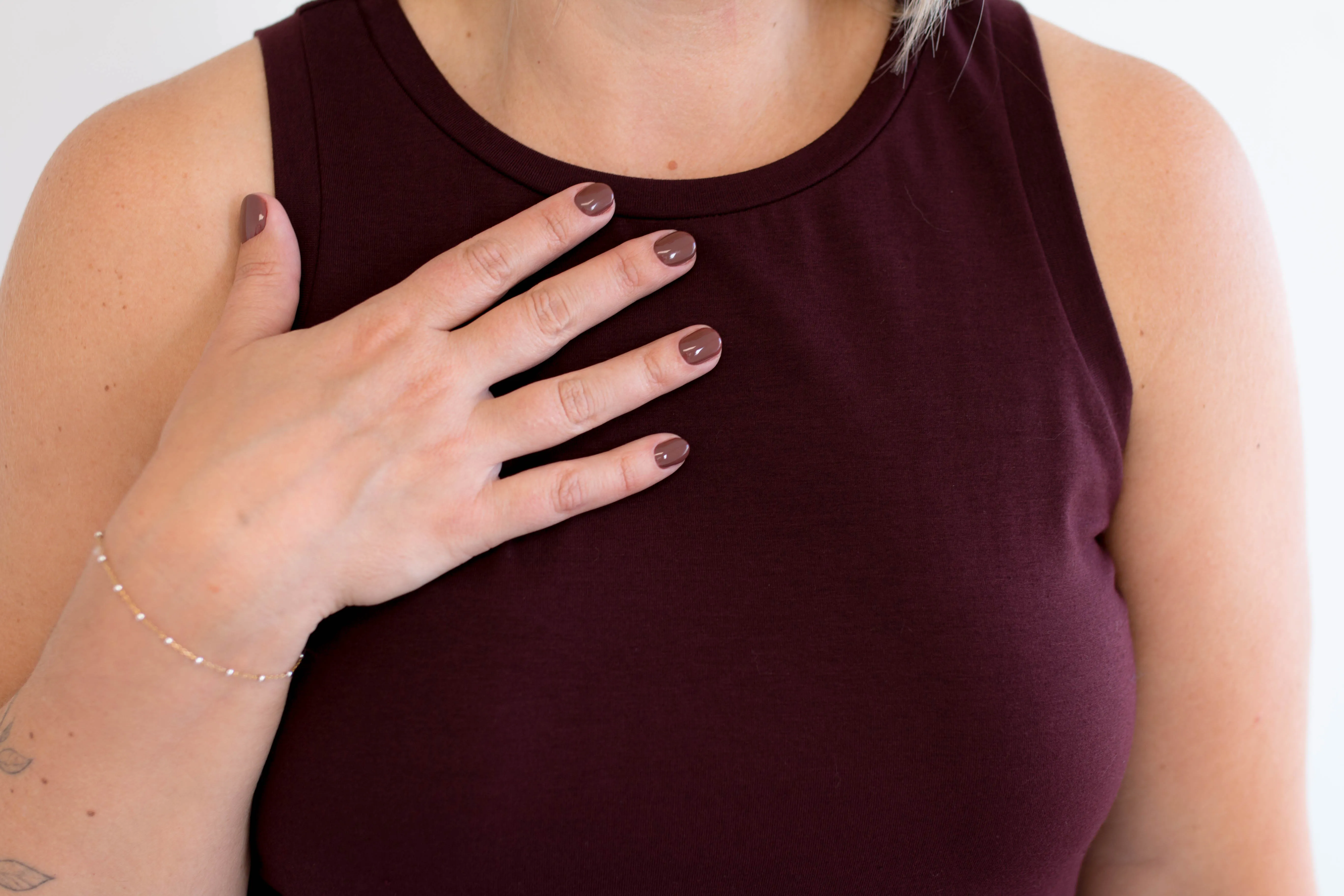 Bev Cotton Modal Midi Tank Dress in Merlot sold by Ang Hill product image thumbnail 4