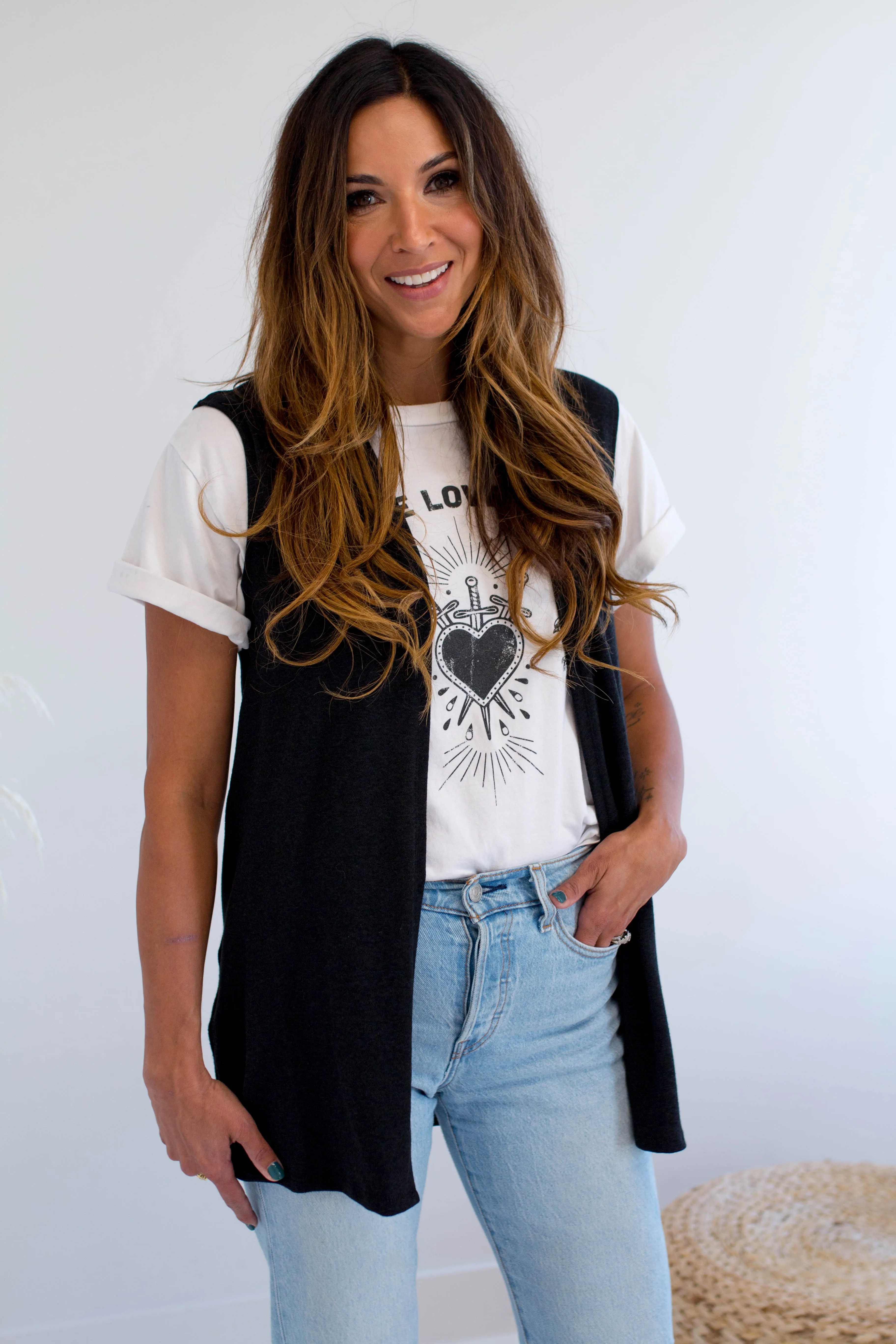 Carolina Cotton Modal Vest in Soft Black sold by Ang Hill product image thumbnail 2