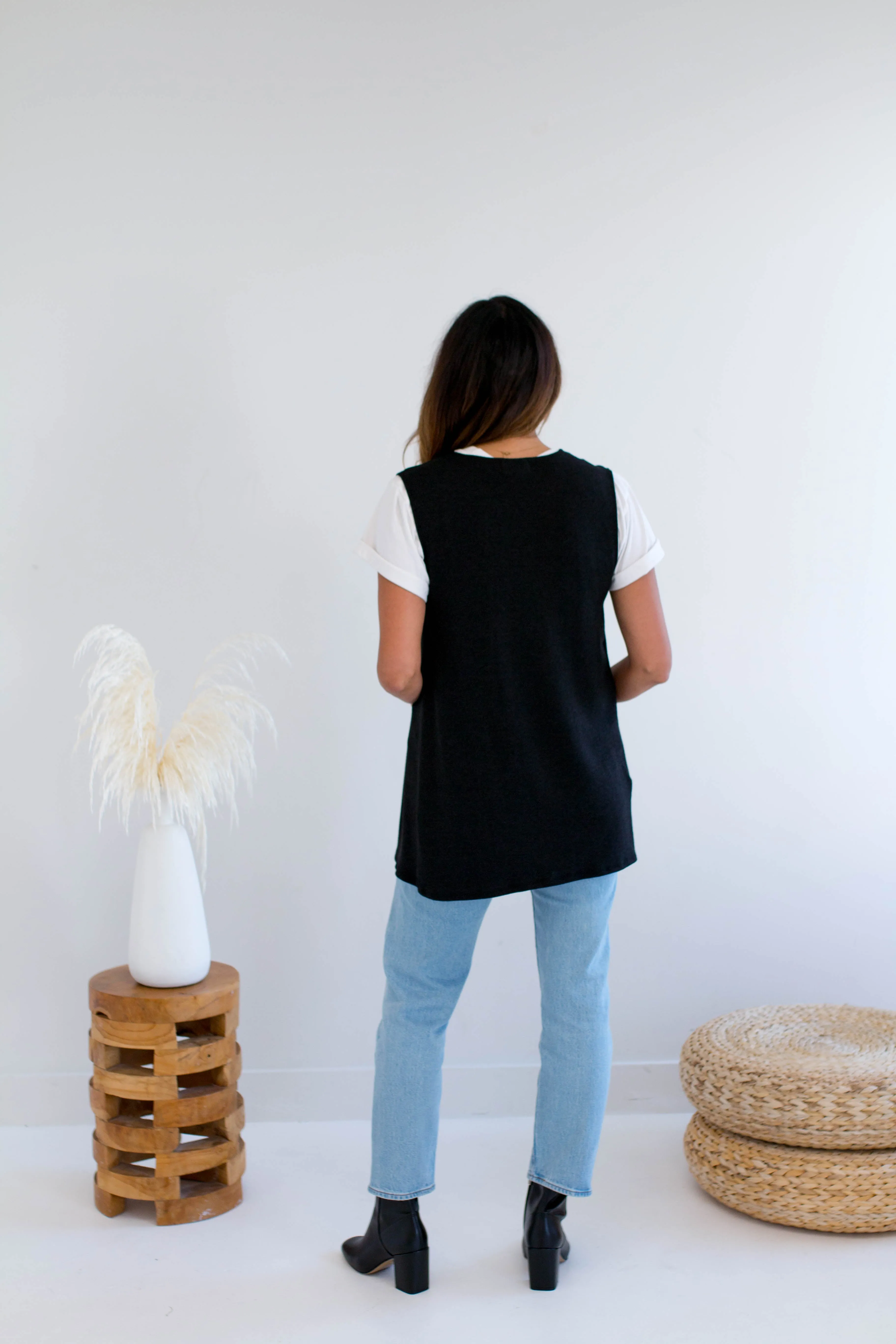 Carolina Cotton Modal Vest in Soft Black sold by Ang Hill product image thumbnail 4