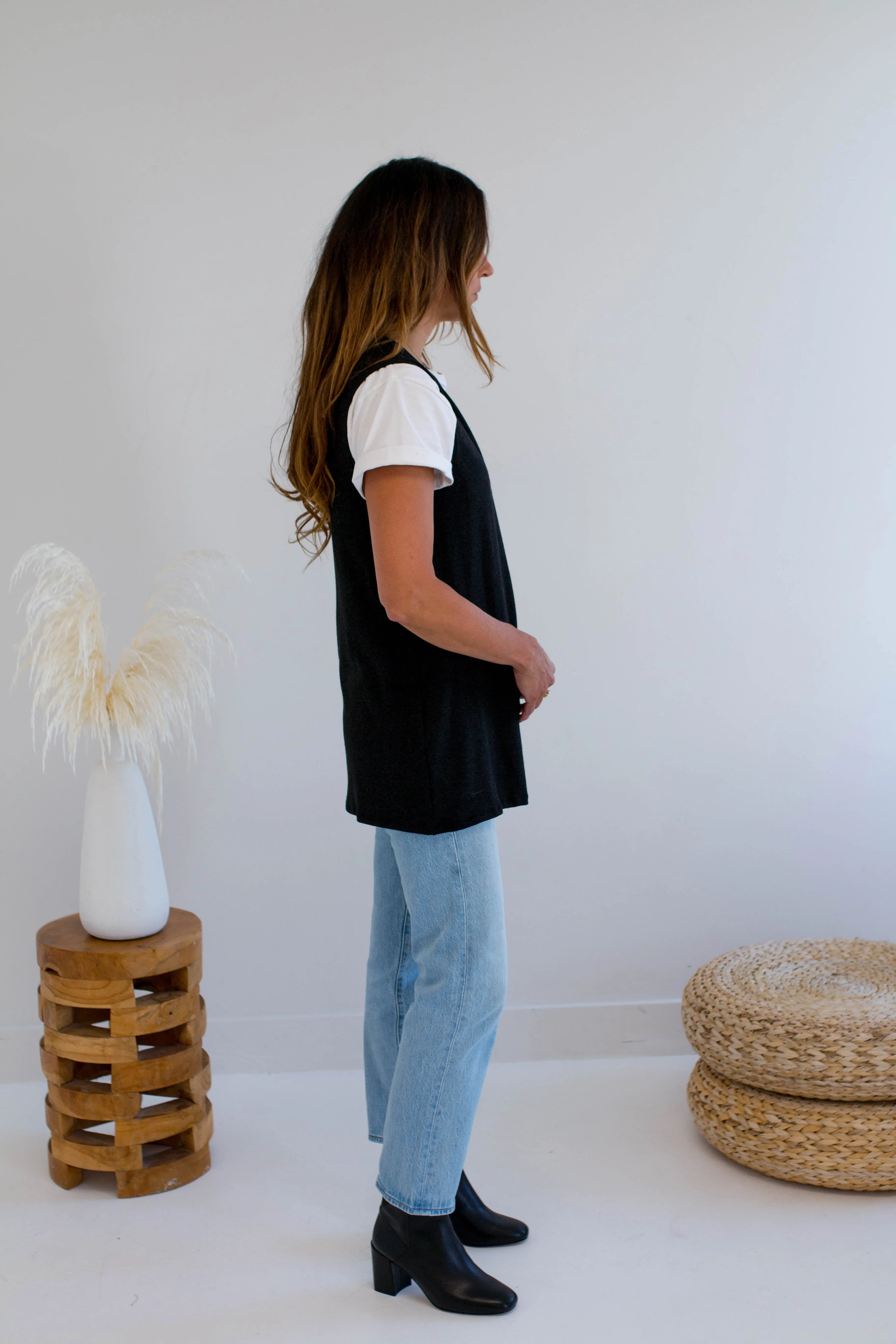 Carolina Cotton Modal Vest in Soft Black sold by Ang Hill product image thumbnail 3