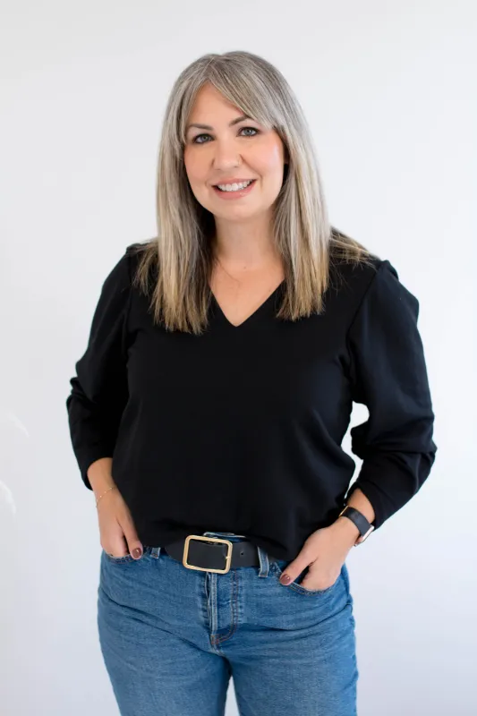 [PRE-ORDER] Ally Cloud Bamboo V-neck Sweater in Black sold by Ang Hill