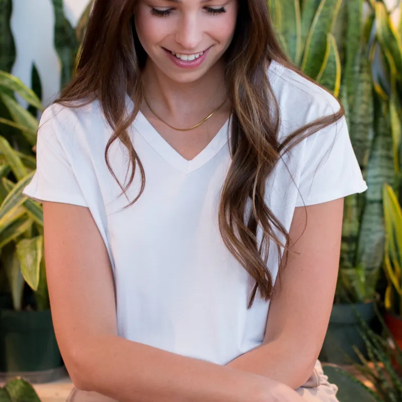 Bennie Bamboo V-neck T-shirt FINAL SALE: SECONDS made by Ang Hill