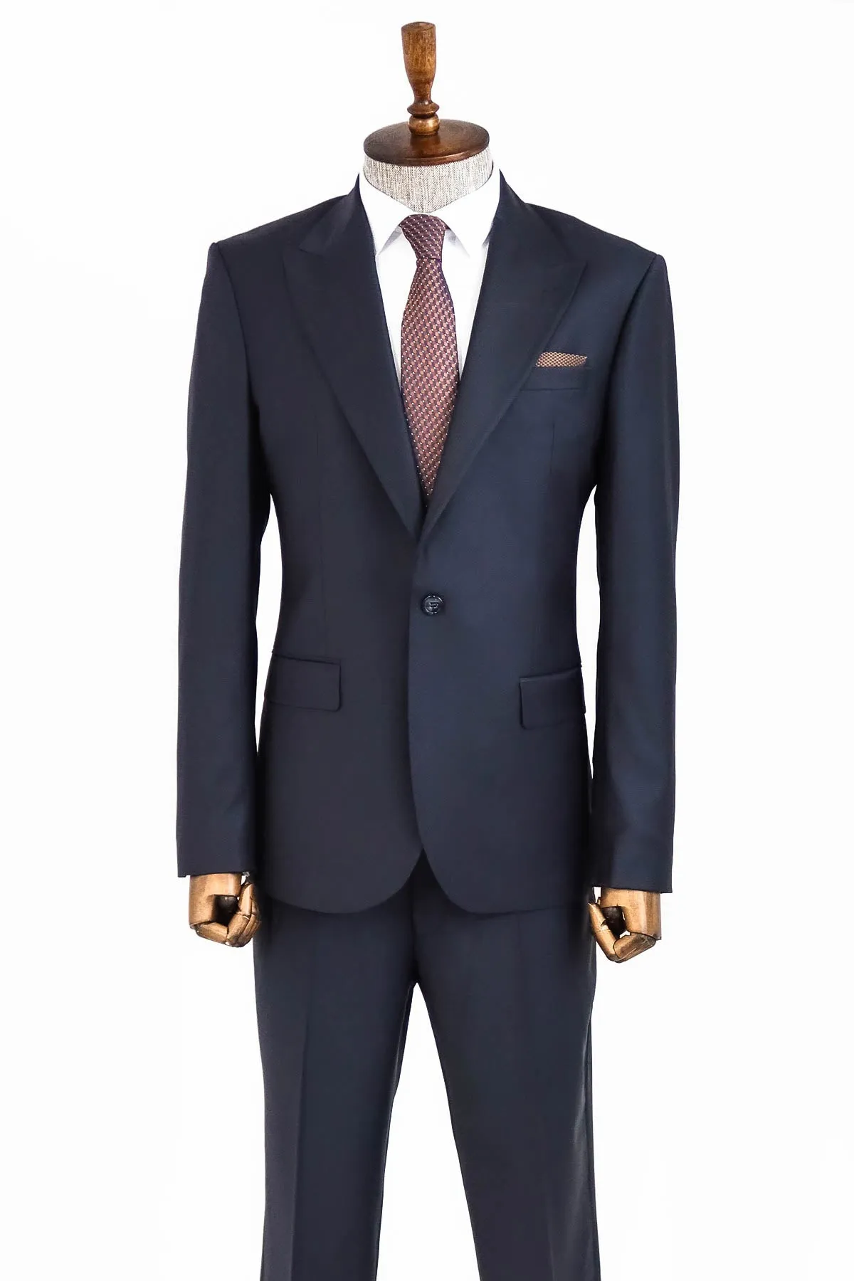 Wool Navy Blue Men Suit - Wessi sold by Wessi product image thumbnail 4