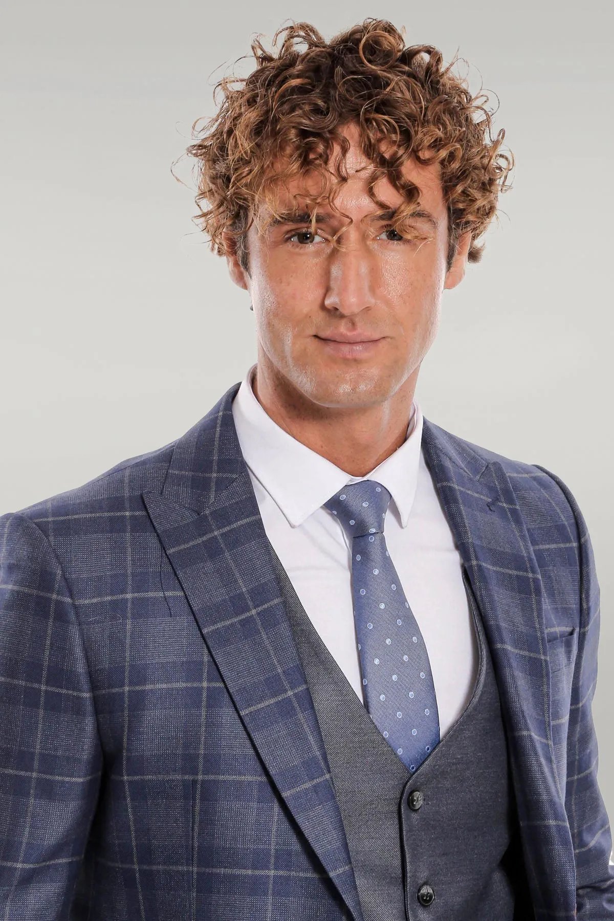 Slim Fit Checked Navy Blue Men Suit - Wessi sold by Wessi product image thumbnail 3