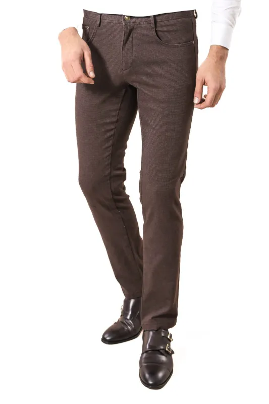 Cotton Slim Fit Brown Men Pants - Wessi sold by Wessi