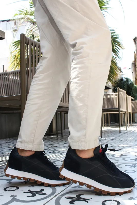 Men's Black Retro Running Sneakers-Wessi made by Wessi