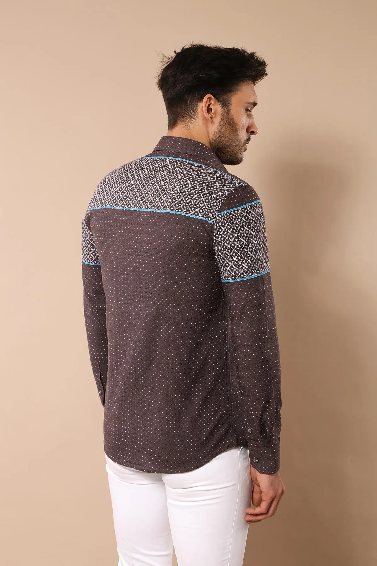 Printed Cotton Brown Shirt - Wessi sold by Wessi product image thumbnail 4