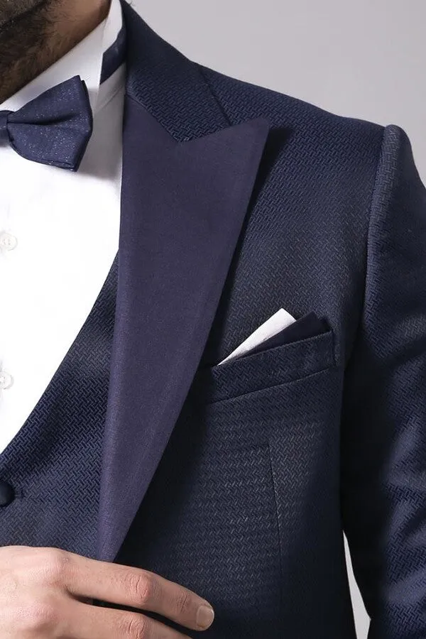 Navy Blue Modeled Tuxedo | Wessi sold by Wessi product image thumbnail 3