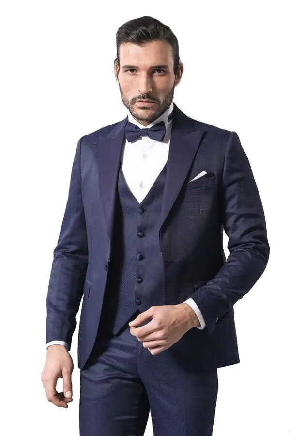Navy Blue Modeled Tuxedo | Wessi sold by Wessi