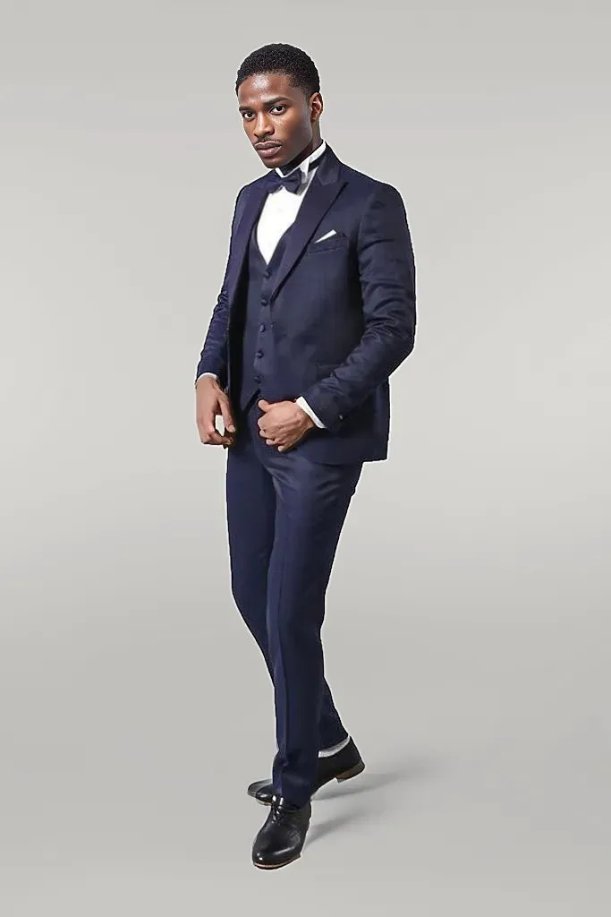 Navy Blue Modeled Tuxedo | Wessi sold by Wessi product image thumbnail 2