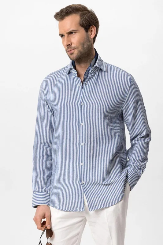 Men's Sax Striped Shirt - Wessi sold by Wessi
