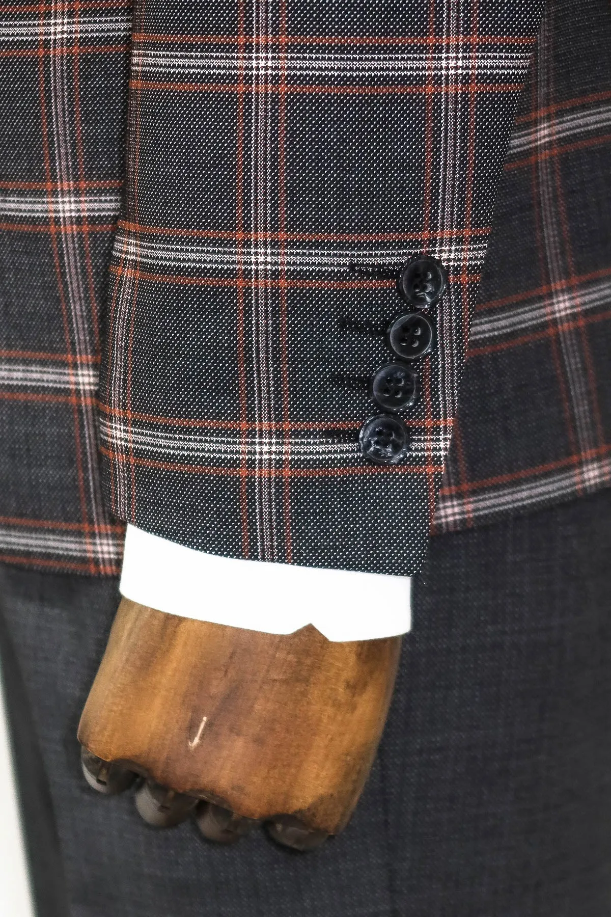 Checked Patterned Black Slim Fit Suit - Wessi sold by Wessi product image thumbnail 3