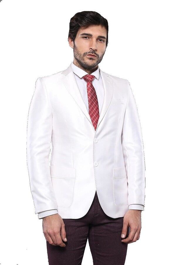 Peak Lapel Modeled White Jacket - Wessi sold by Wessi