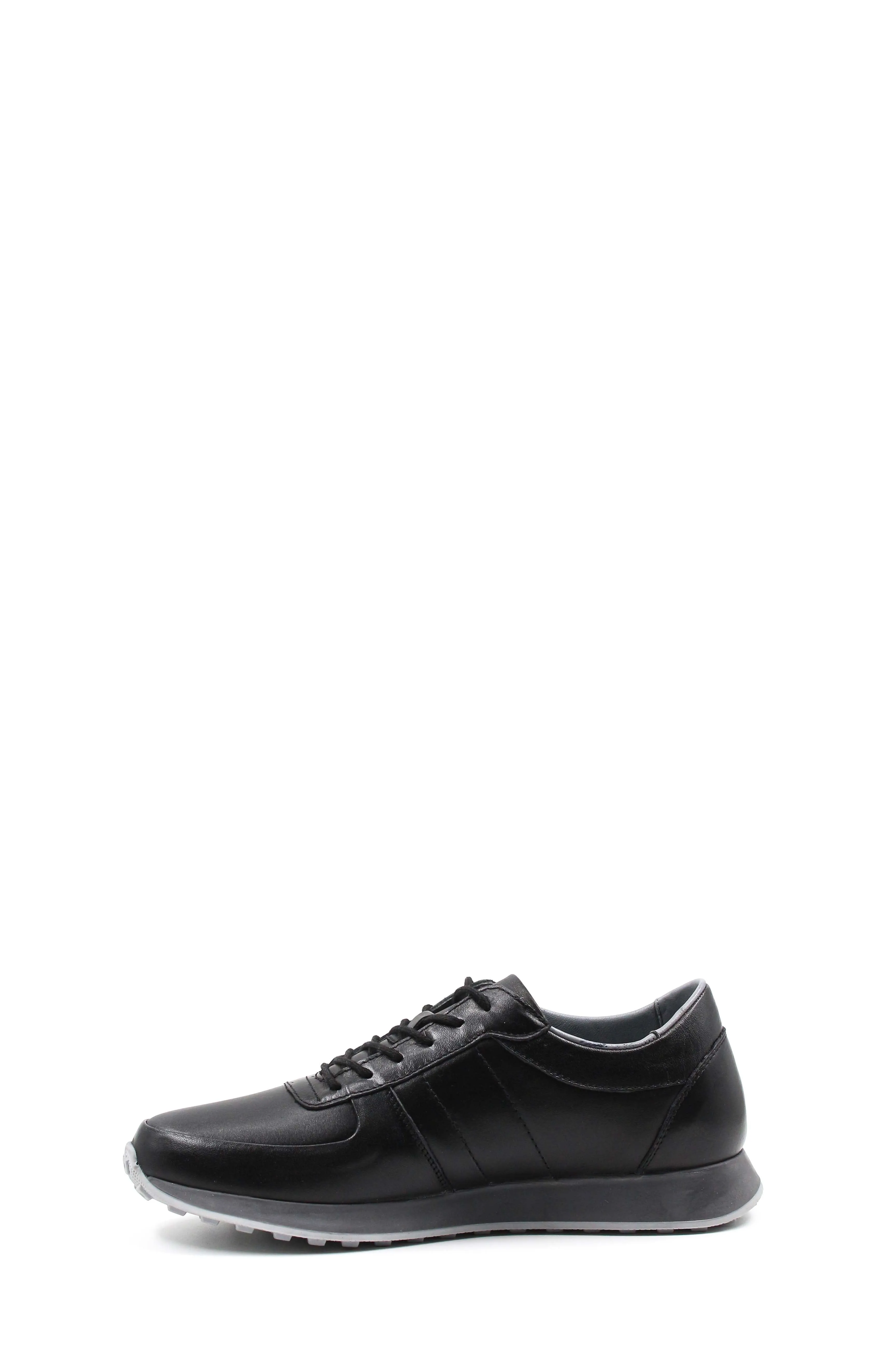 Men's Black Leather Sneakers with Grey Sole - Wessi sold by Wessi product image thumbnail 2