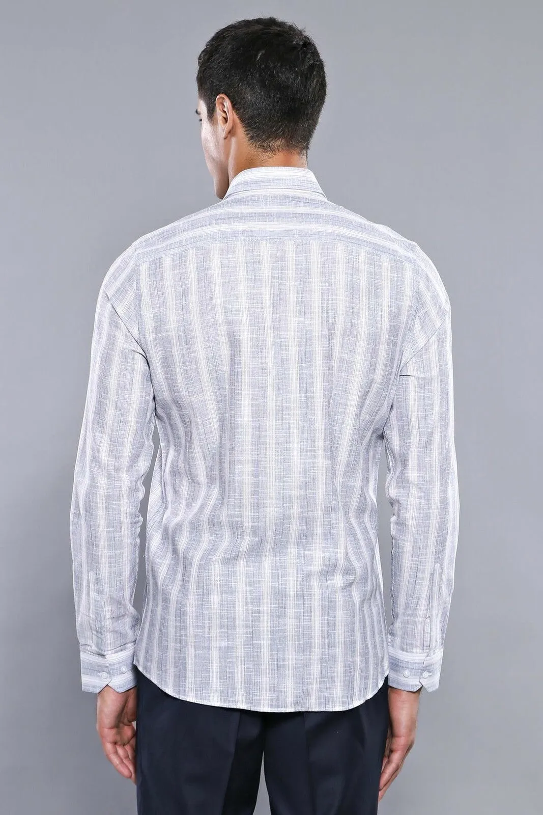 Striped Blue Men's Shirt | Wessi sold by Wessi product image thumbnail 2