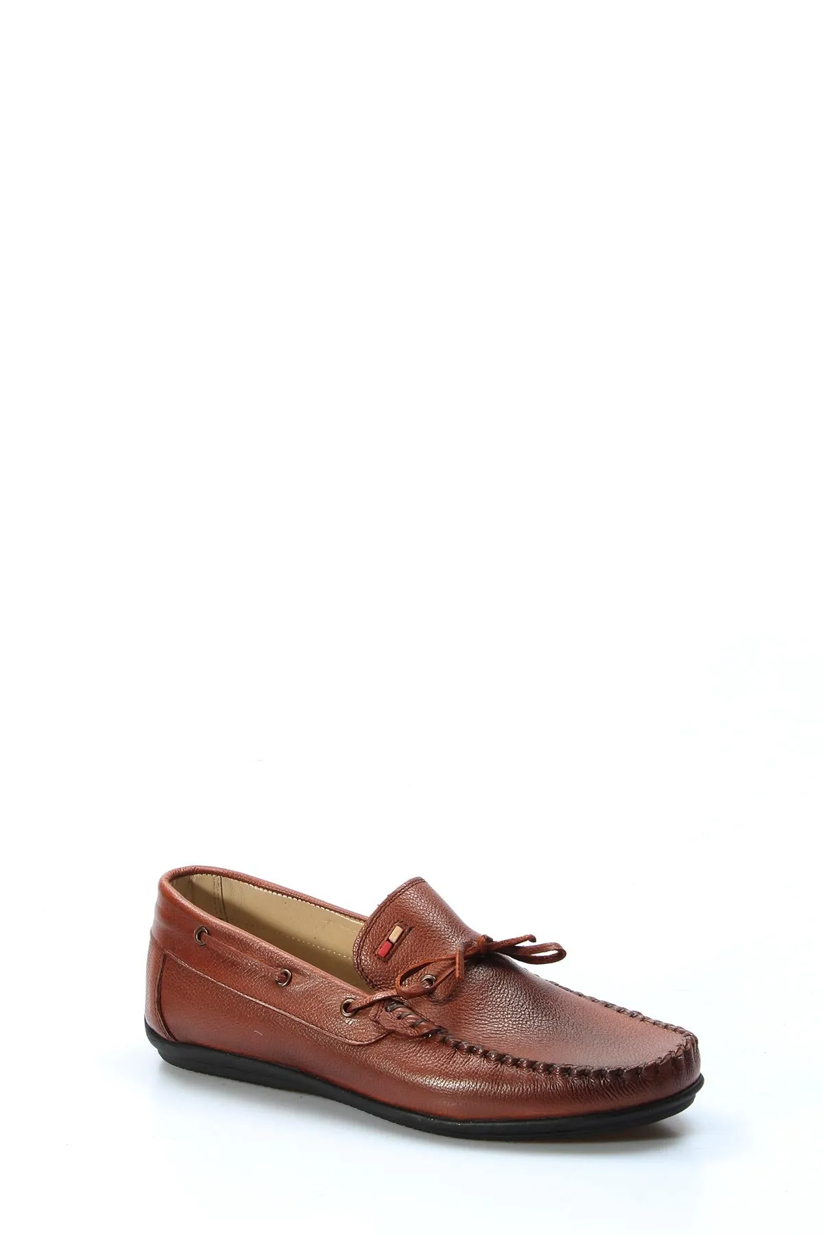Men's Brown Textured Leather Loafers with Lace Accents - Wessi sold by Wessi product image thumbnail 3