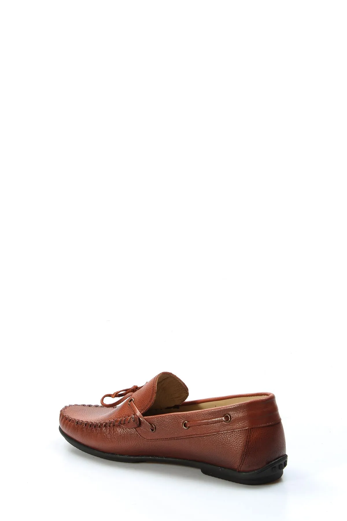 Men's Brown Textured Leather Loafers with Lace Accents - Wessi sold by Wessi product image thumbnail 2