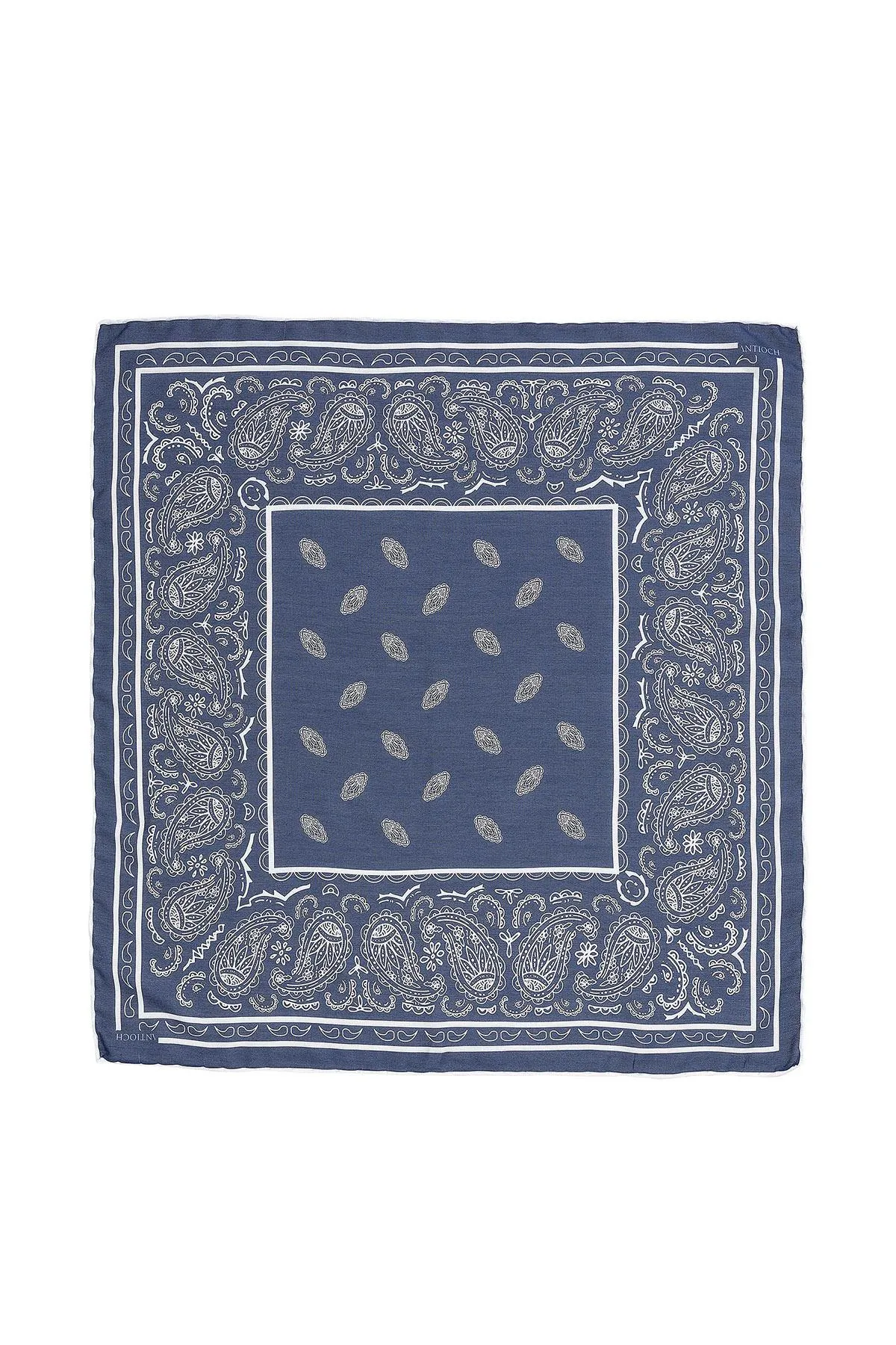 Men's Navy Blue Navy Corner Ethnic Patterned Scarf - Wessi sold by Wessi product image thumbnail 2