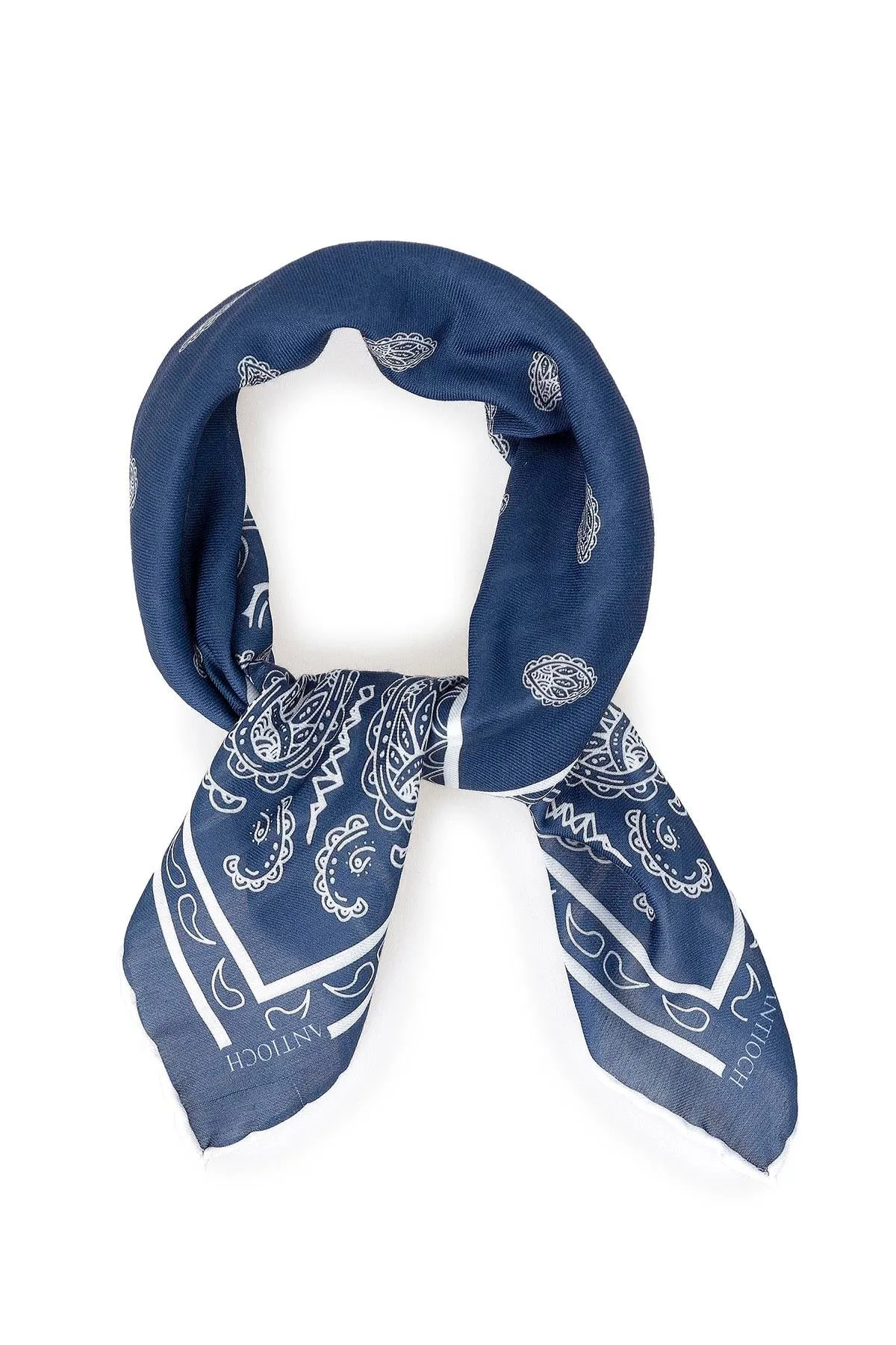 Men's Navy Blue Navy Corner Ethnic Patterned Scarf - Wessi sold by Wessi product image thumbnail 3