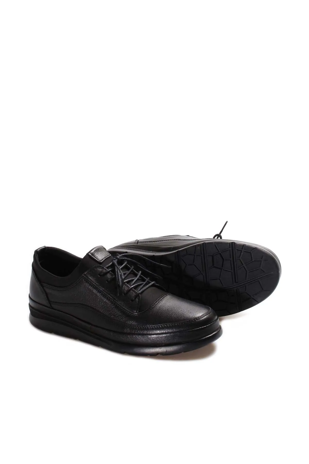Men's Black Leather Comfort Shoes-Wessi sold by Wessi product image thumbnail 4
