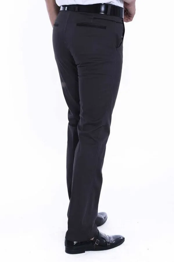 Cotton Dark Grey Men Pants - Wessi sold by Wessi product image thumbnail 4