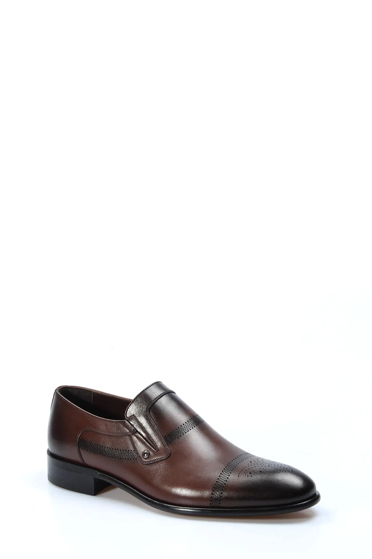 Men's Brown Leather Loafers with Perforated Design - Wessi sold by Wessi product image thumbnail 4