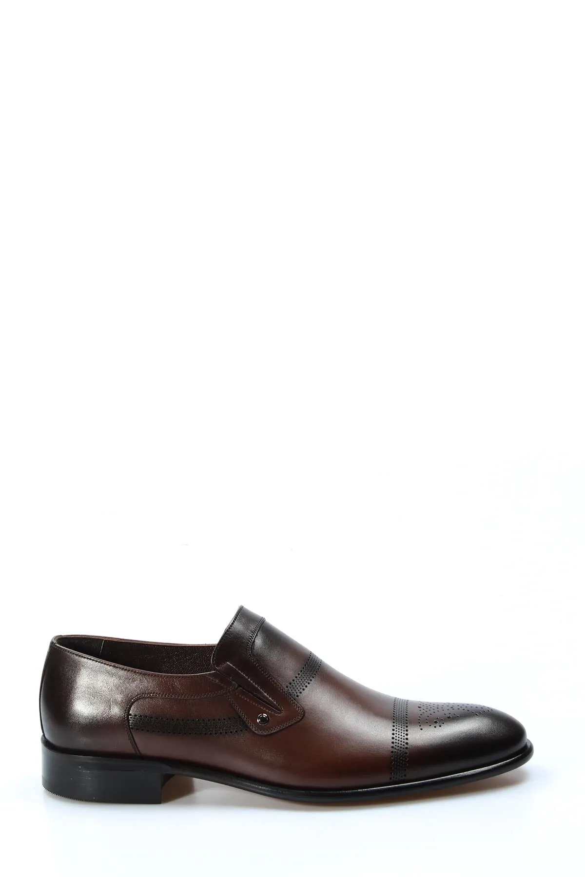 Men's Brown Leather Loafers with Perforated Design - Wessi sold by Wessi product image thumbnail 2