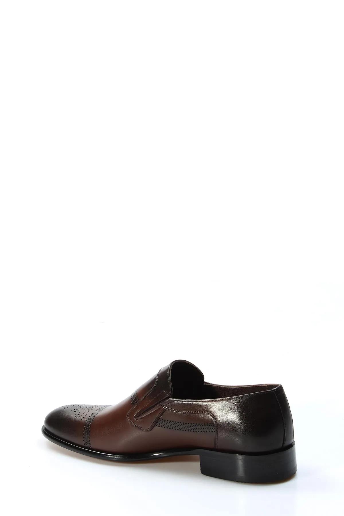 Men's Brown Leather Loafers with Perforated Design - Wessi sold by Wessi product image thumbnail 3