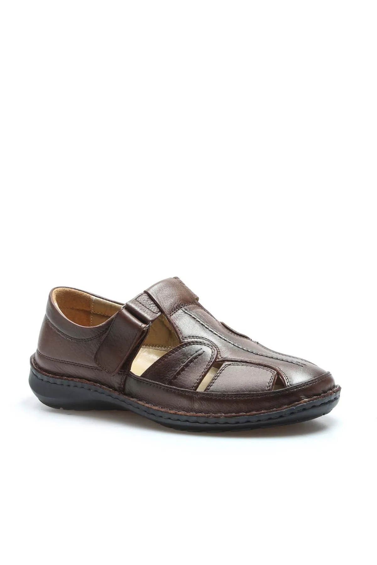 Men's Brown Leather Fisherman Sandals-Wessi sold by Wessi product image thumbnail 4
