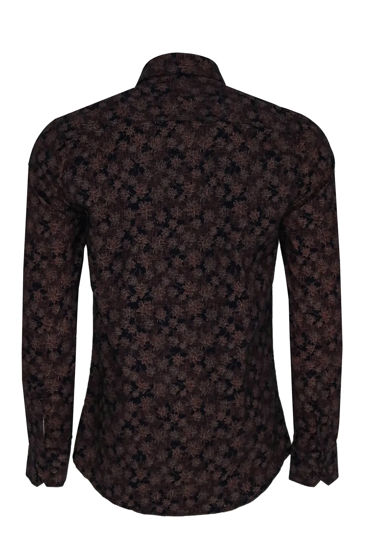 Bloom Patterned Brown Slim Fit Shirt - Wessi sold by Wessi product image thumbnail 4