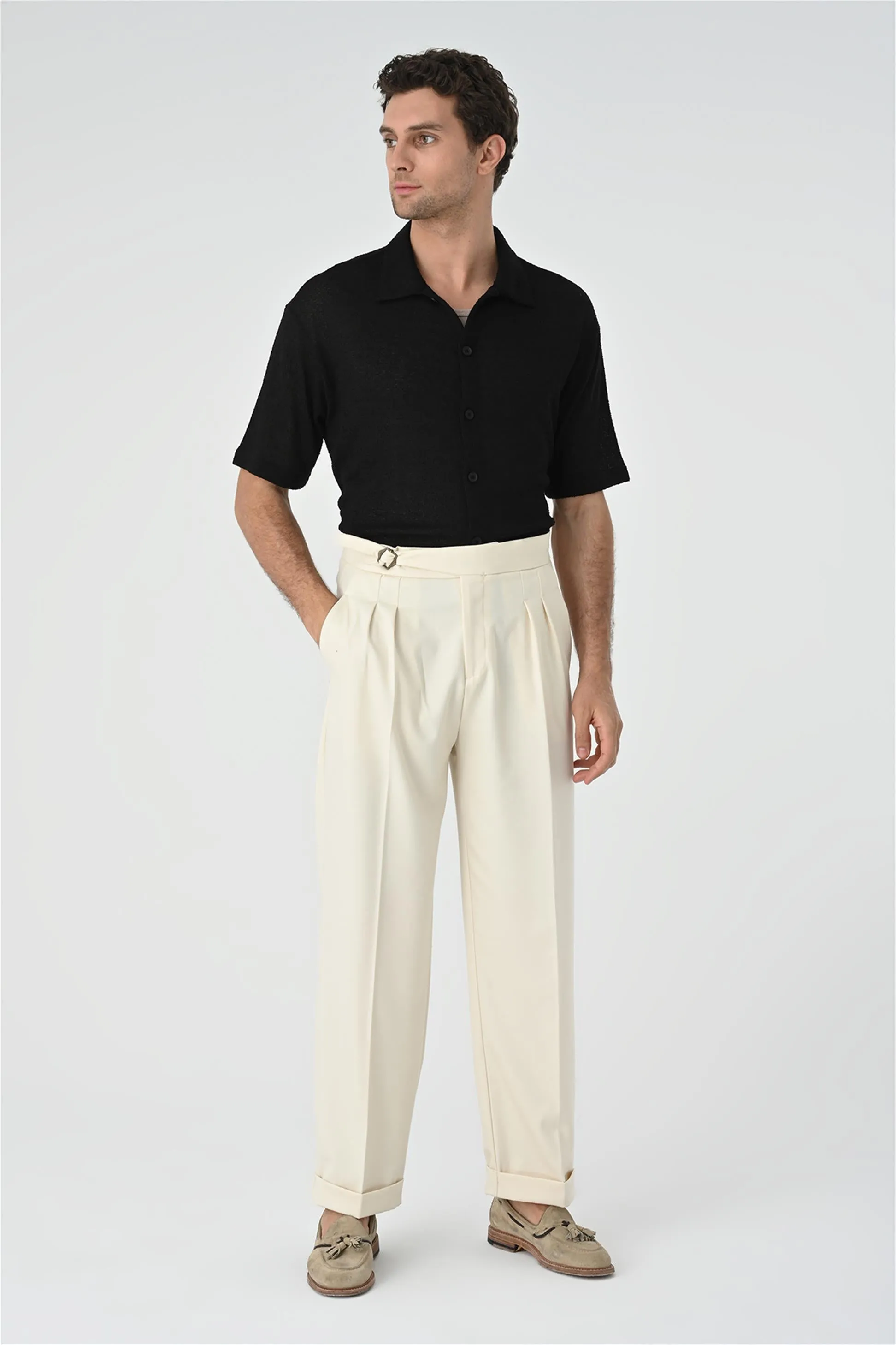 Men's Black Relax Fit Knitwear Shirt - Wessi sold by Wessi