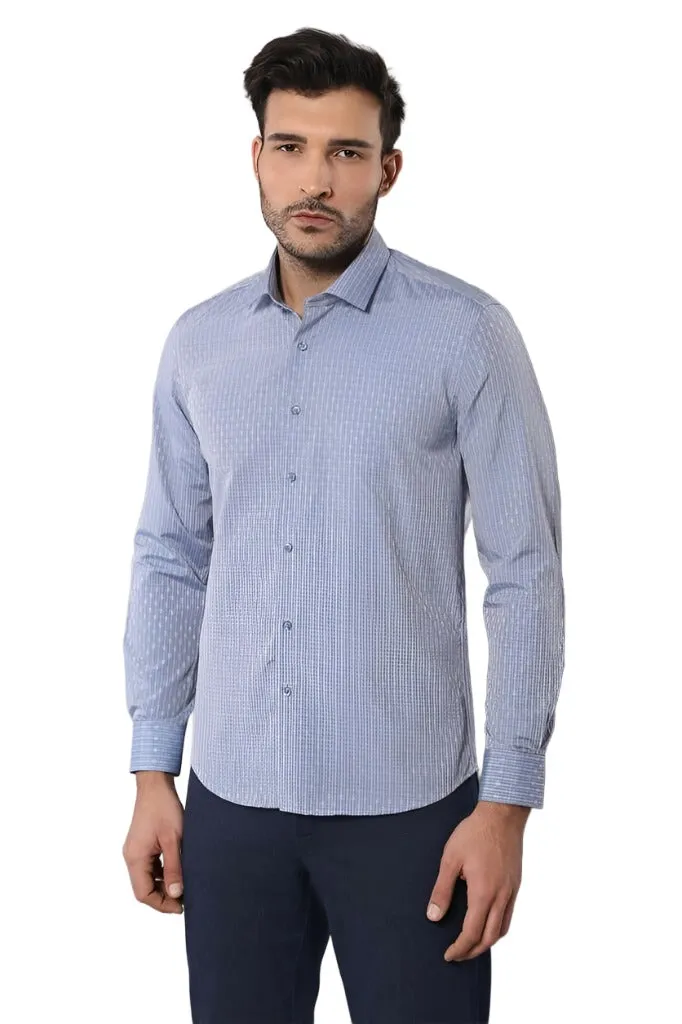 Patterned Slim Fit Blue Shirt - Wessi sold by Wessi product image thumbnail 2