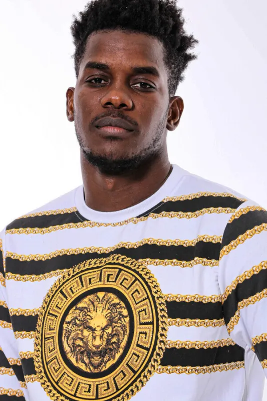 Patterned Slim Fit White Sweatshirt - Wessi sold by Wessi