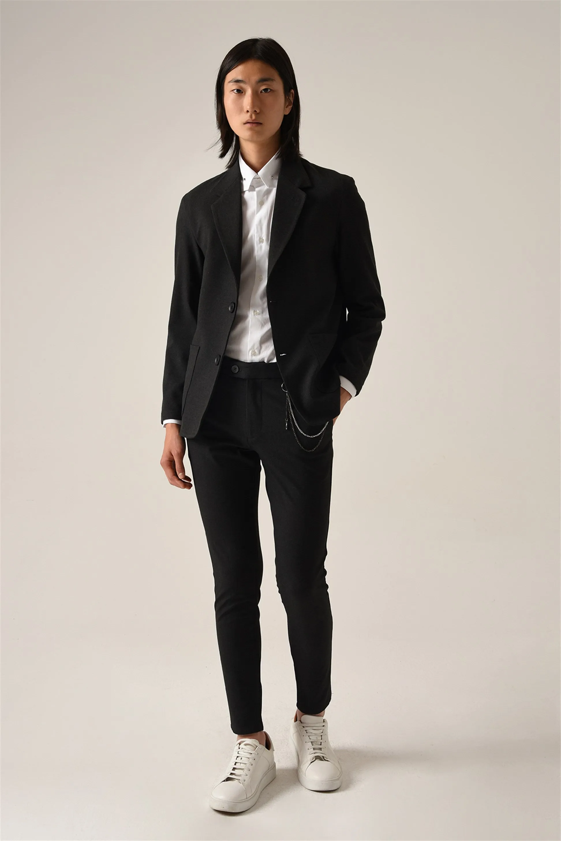 Men's Smoked Accessory Detail Slim Fit Trousers - Wessi sold by Wessi