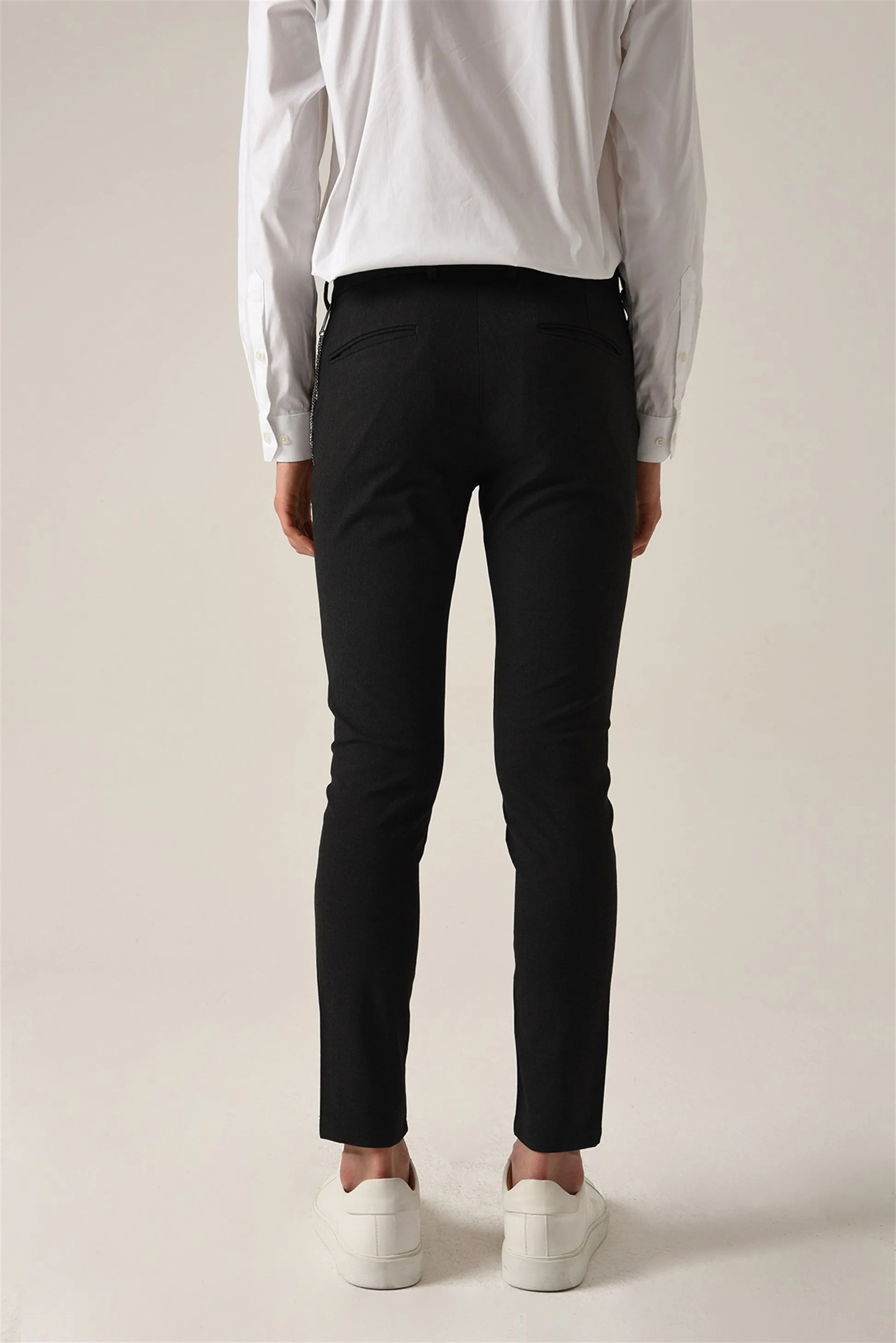 Men's Smoked Accessory Detail Slim Fit Trousers - Wessi sold by Wessi product image thumbnail 4