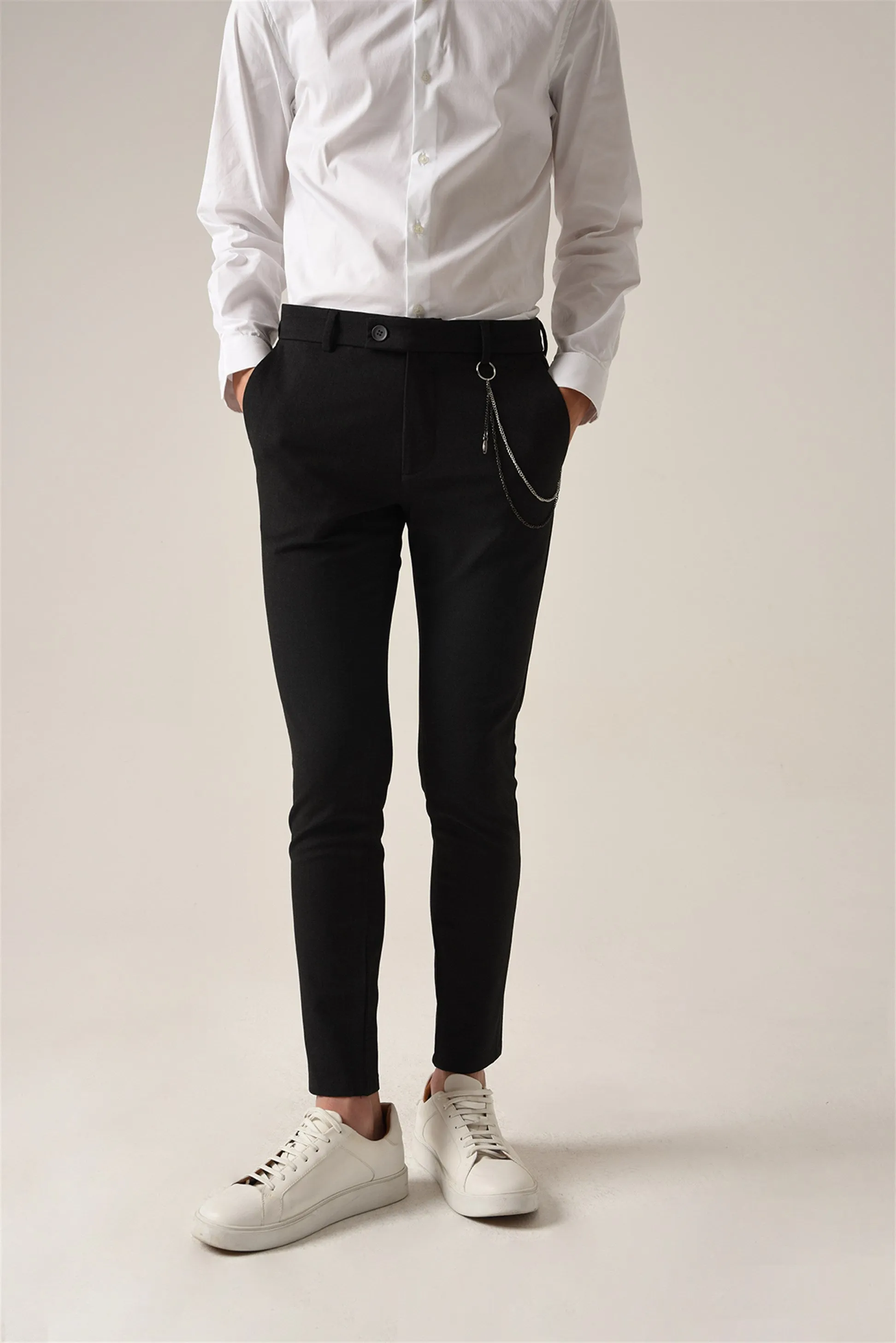Men's Smoked Accessory Detail Slim Fit Trousers - Wessi sold by Wessi product image thumbnail 2