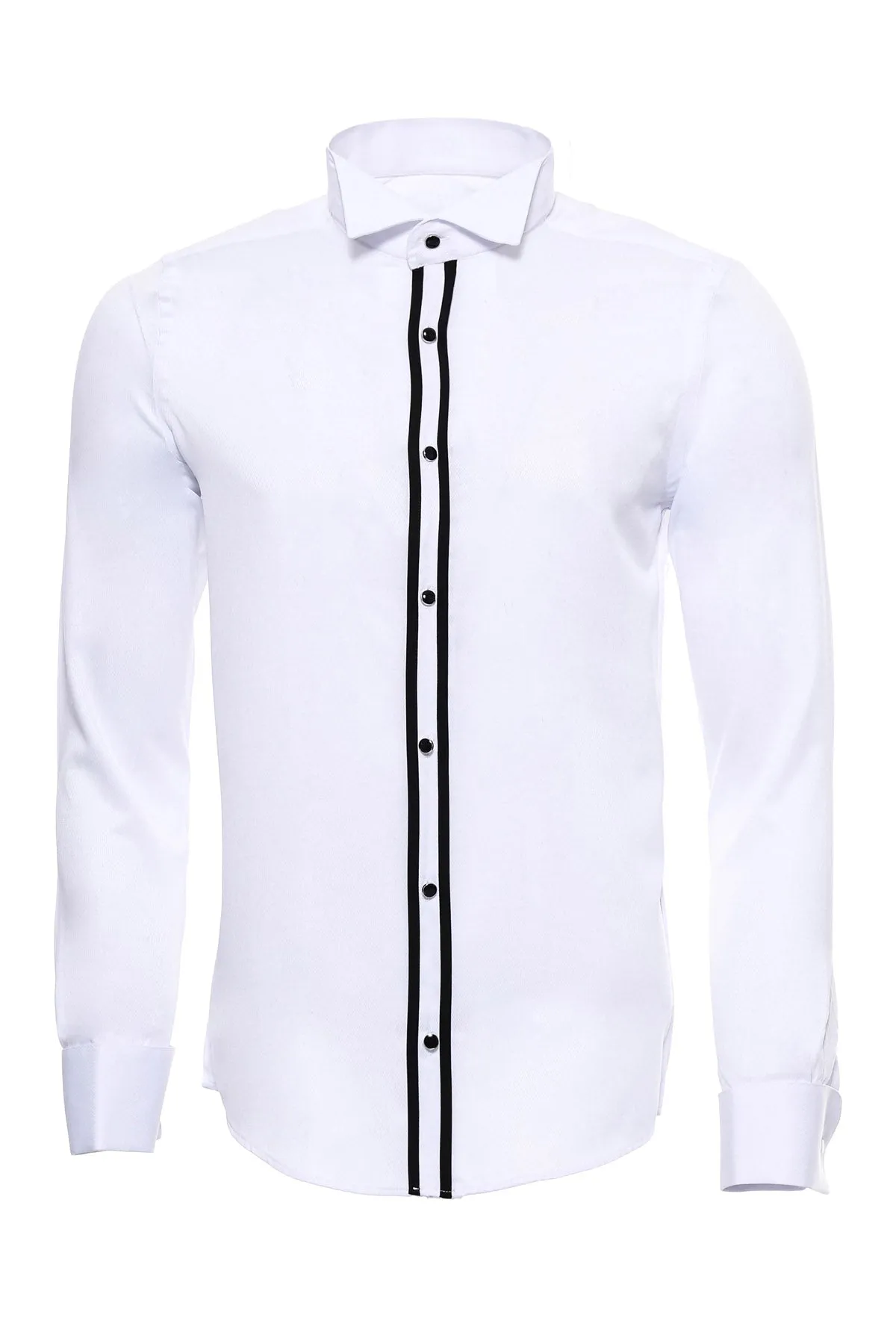 White Stand Collar Formal Shirt - Wessi sold by Wessi