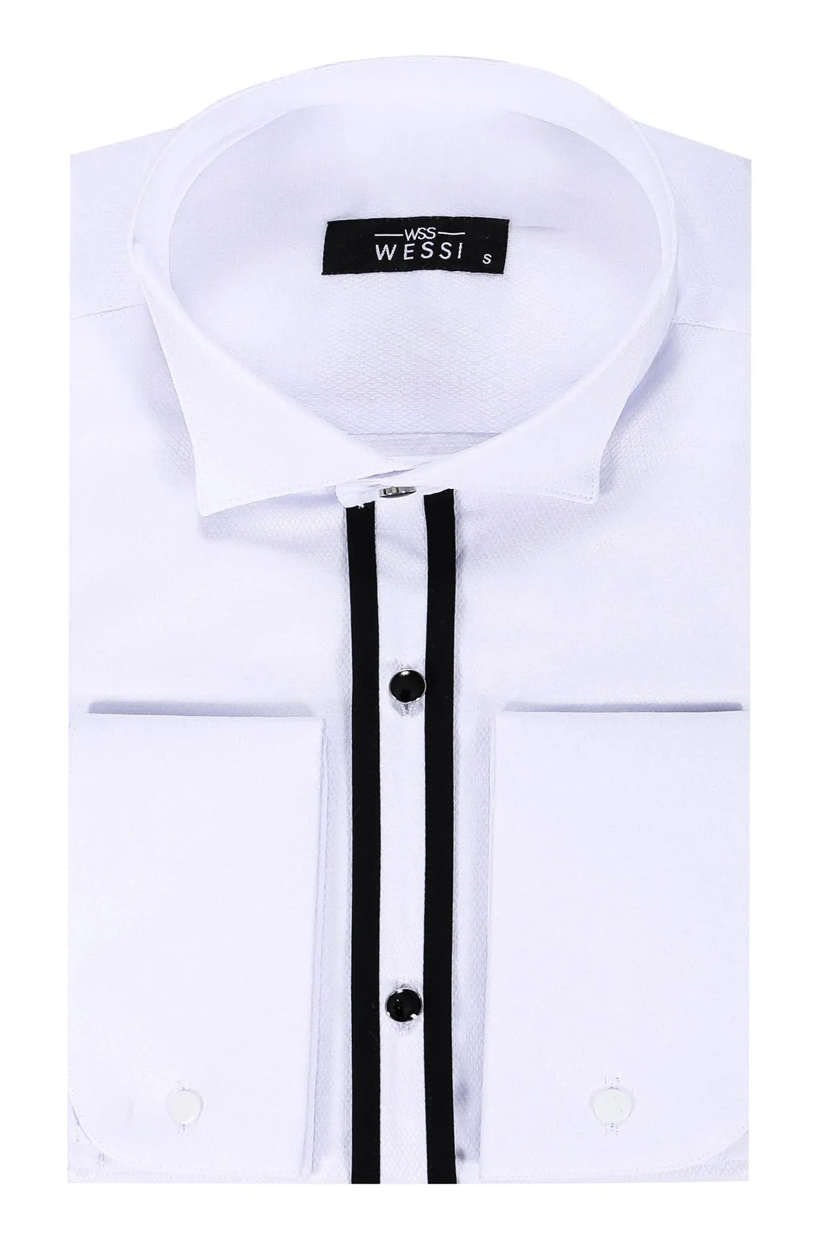 White Stand Collar Formal Shirt - Wessi sold by Wessi product image thumbnail 2