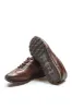 Men's Brown Leather Lace-Up Sneakers with Cushioned Sole - Wessi sold by Wessi