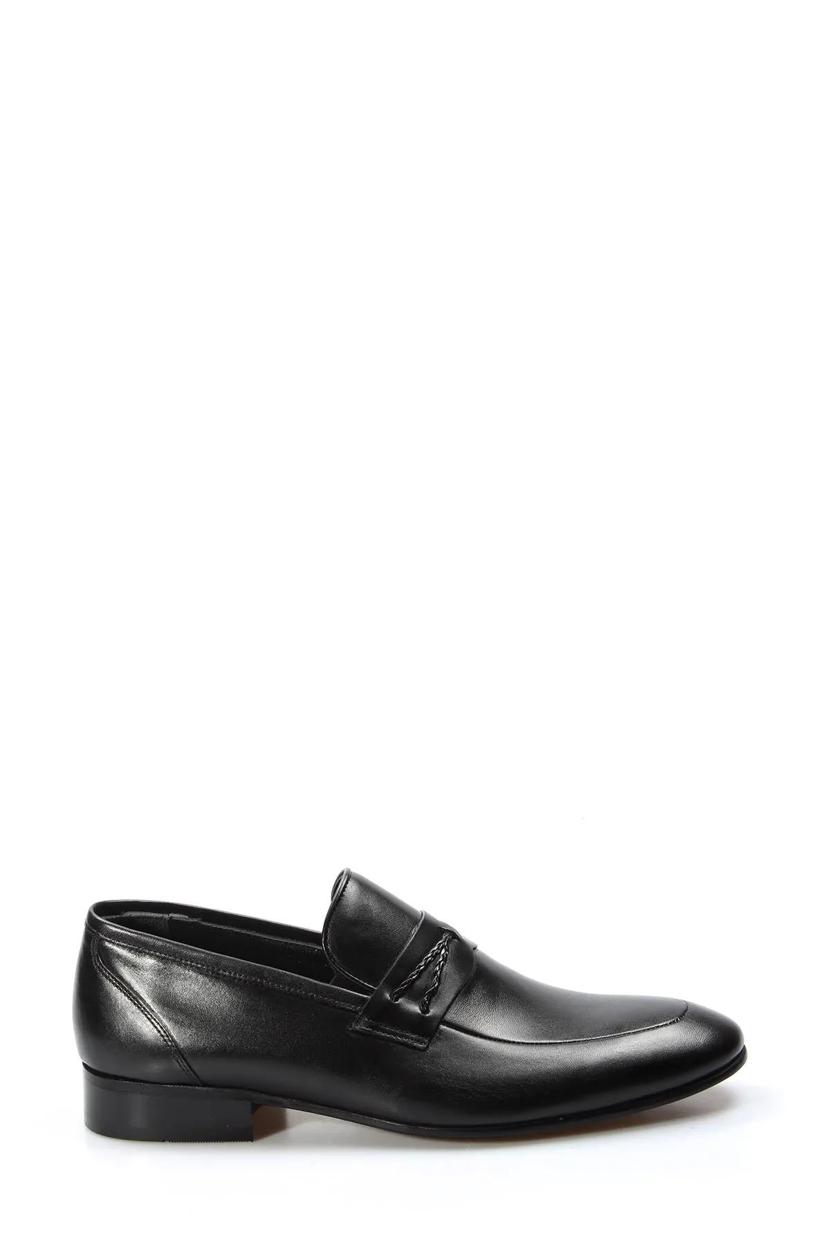 Men's Black Leather Slip-On Loafers with Braided Strap Detail - Wessi sold by Wessi product image thumbnail 2