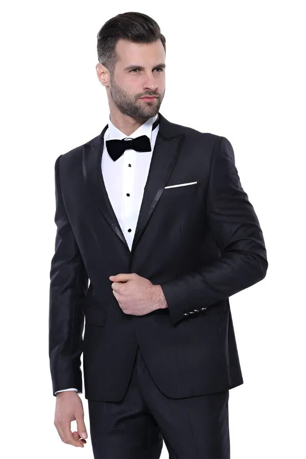 Satin Detailed Dark Grey Tuxedo | Wessi sold by Wessi