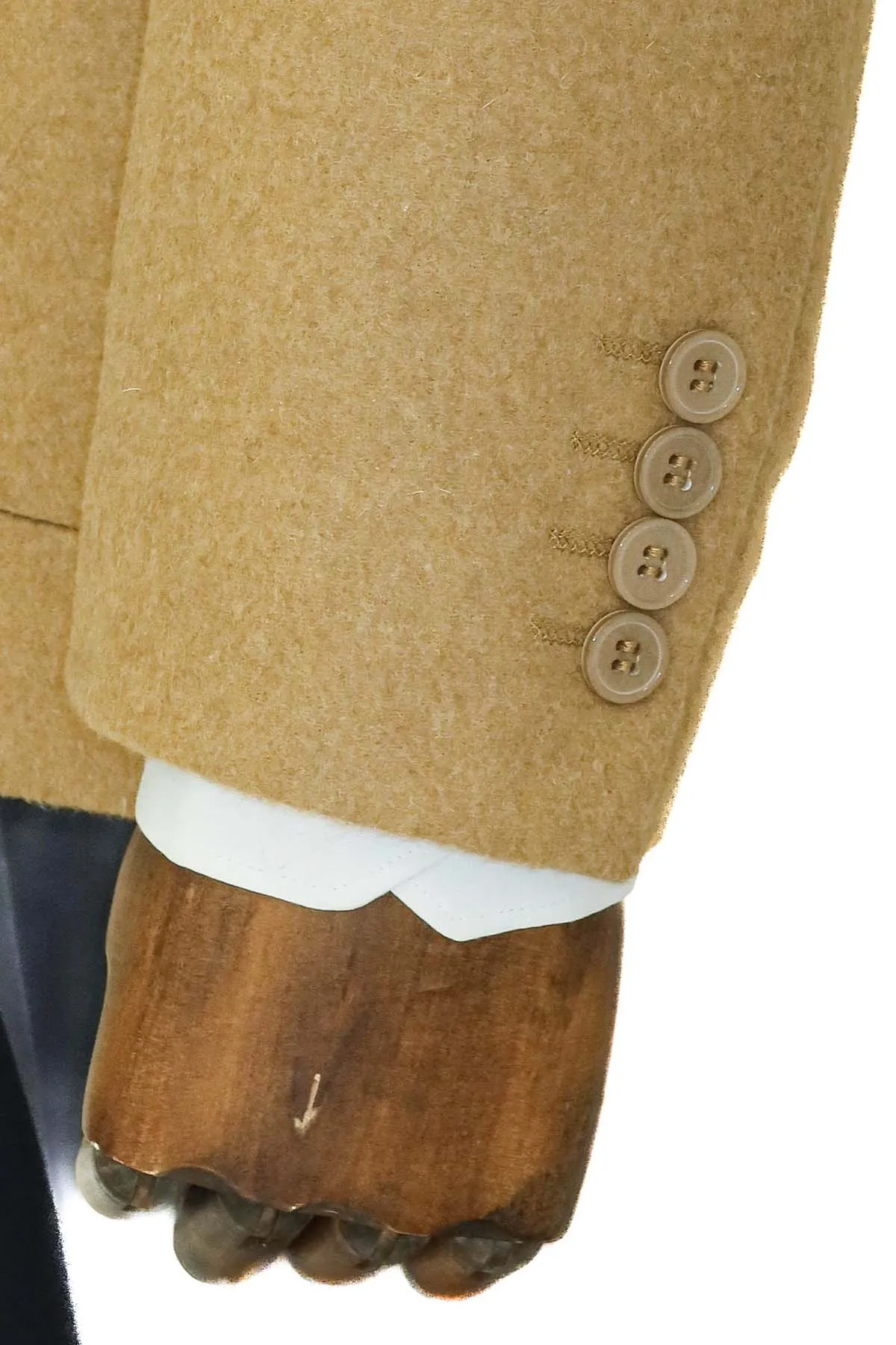 Slim Fit Plain Wide Lapel Tan Men Wool Blazer - Wessi sold by Wessi product image thumbnail 4