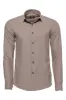 Slim Fit Cotton Plain Beige Men Lumberjack Shirt - Wessi sold by Wessi